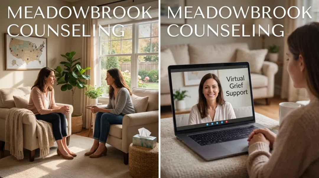 Meadowbrook Counseling multi-state offices providing in-person and telehealth grief support