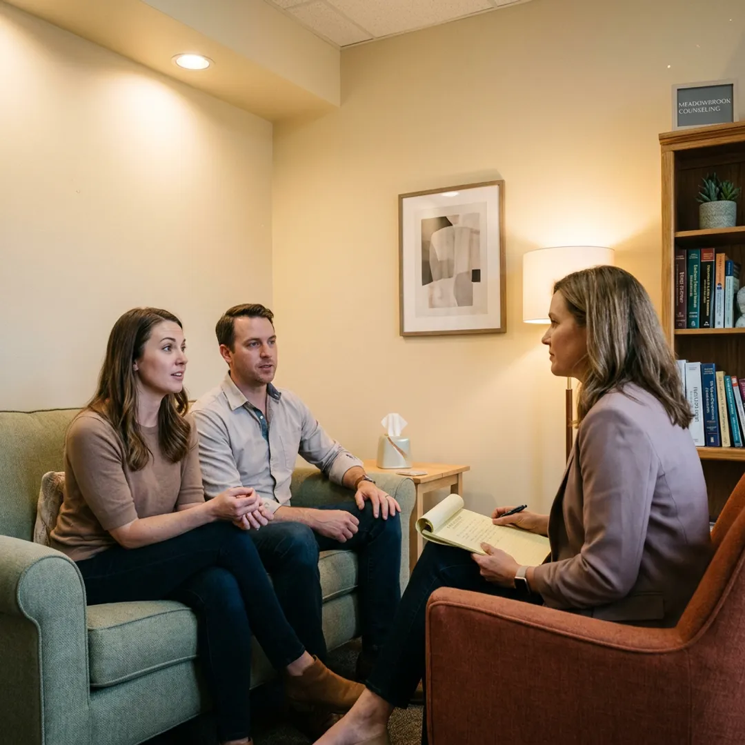 Couple in relationship counseling session