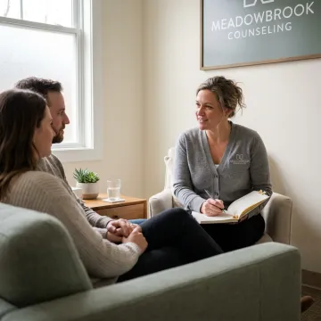Counselor supporting a couple in therapy