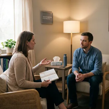 Therapist and client discussing a personalized counseling plan