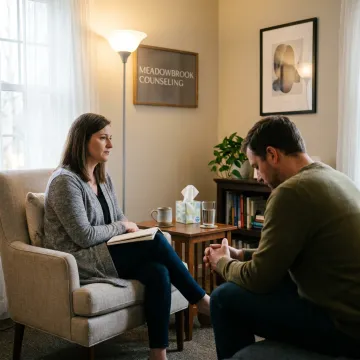 OCD therapy session in a calm counseling office