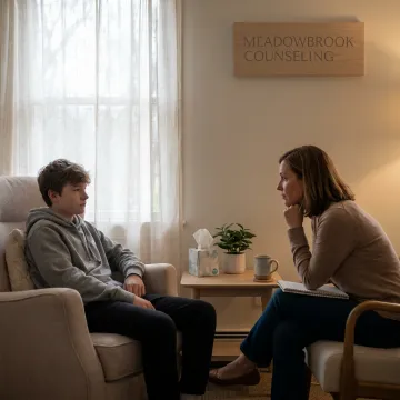 Teen counseling session with therapist