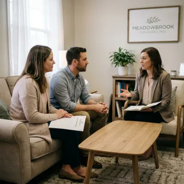 Co-parenting counseling session after divorce