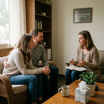 Couple in counseling session in Seattle