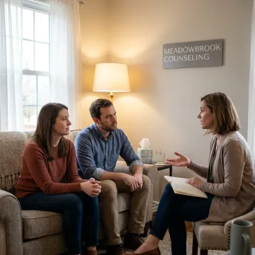 Couples counseling session with therapist