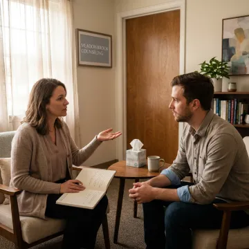 Therapist supporting anger management client