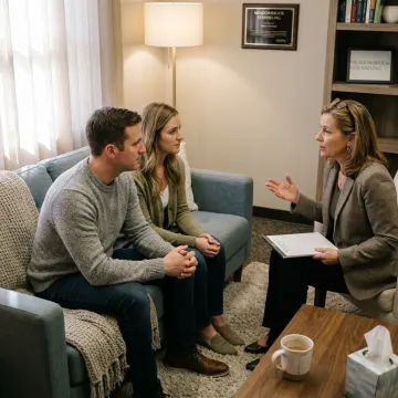 Couple in a supportive therapy session