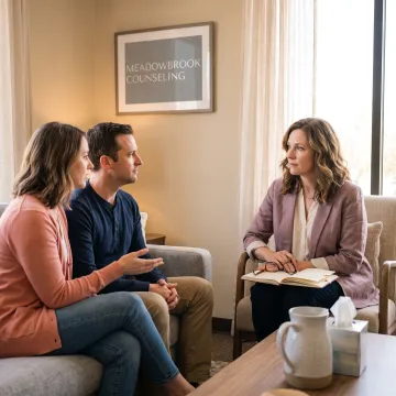 Counselor listening to an LGBTQ+ couple
