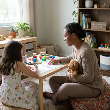 Child counseling session with therapist