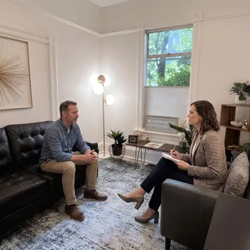 Comfortable counseling office for anxiety therapy