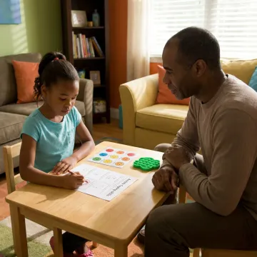 Childhood anxiety therapist supporting a child