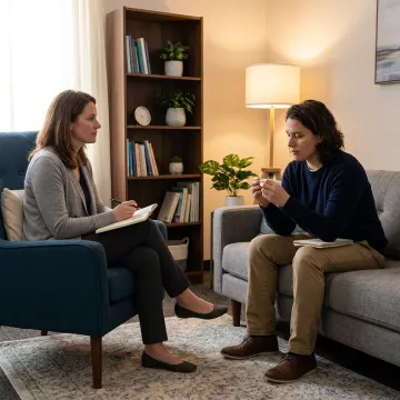Therapist guiding a trauma therapy session