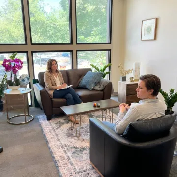 Therapist supporting a client with depression counseling