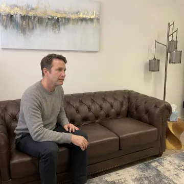 Calm therapy office for trauma recovery counseling