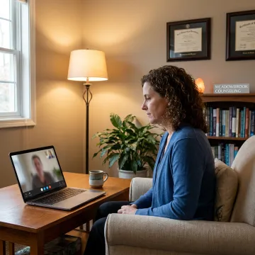 Online trauma and PTSD therapy session with licensed therapist