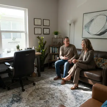Calm trauma therapy session in a counseling office