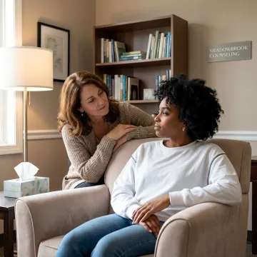 Therapist guiding a trauma therapy session