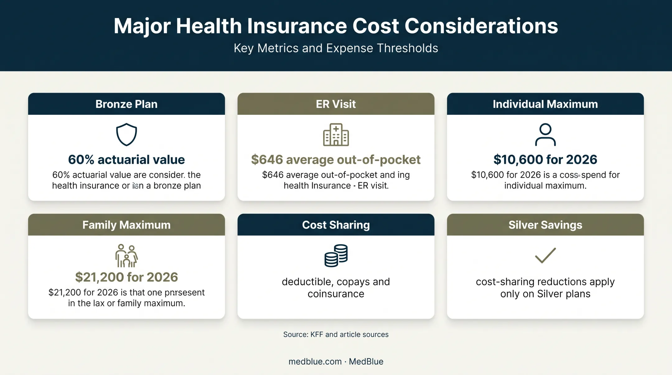 Health insurance cost comparison showing Bronze plans ER spending and coverage limits