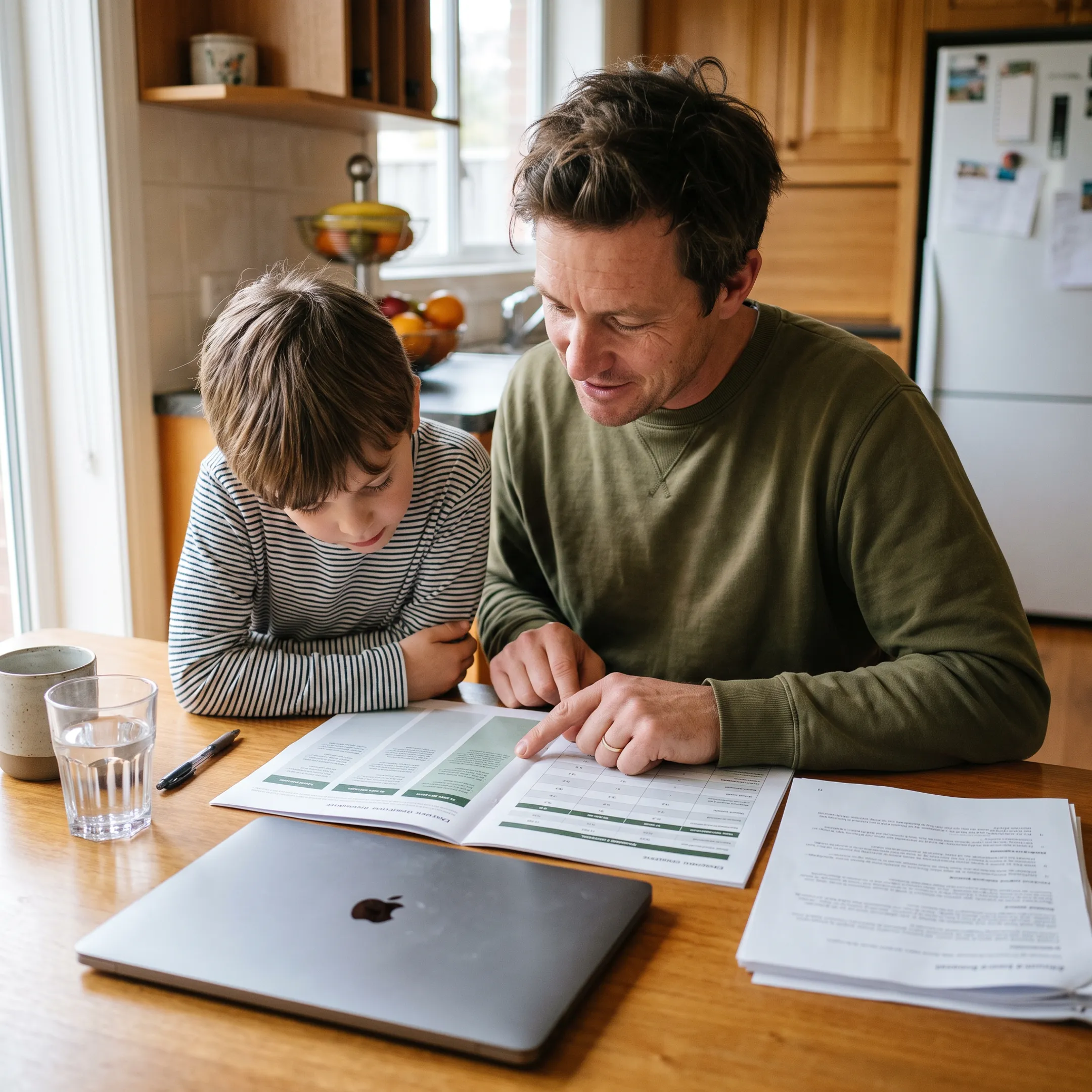 Parent and child discussing affordable dental care options