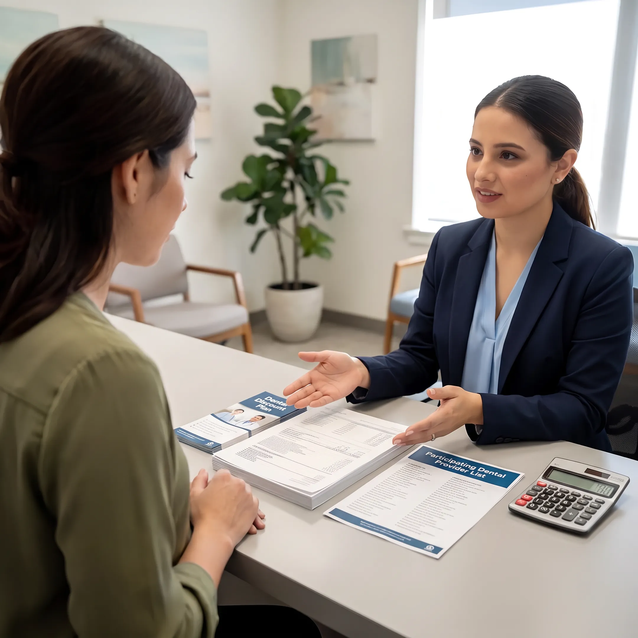 Member reviewing dental discount benefits and provider information