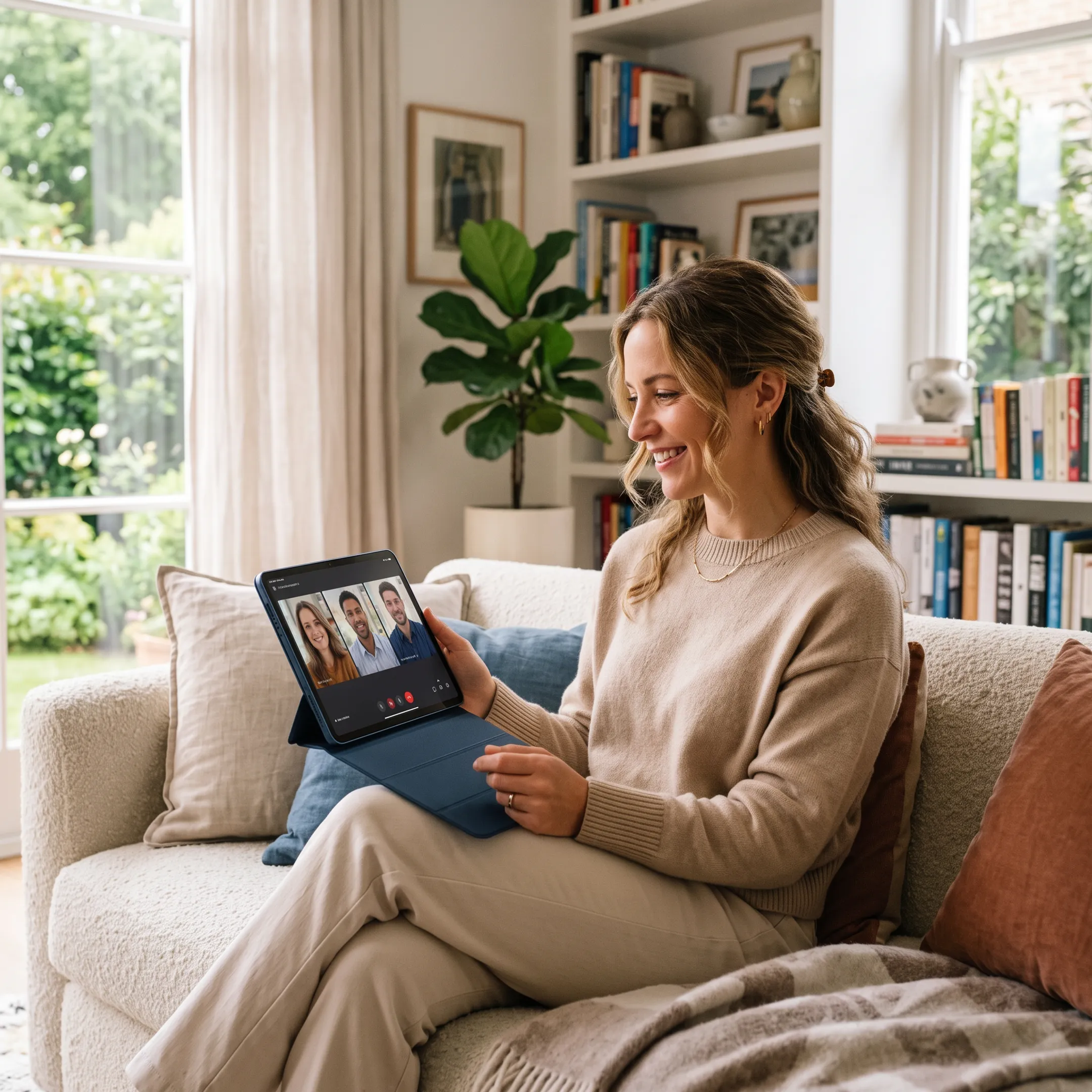 Doctor providing virtual urgent care to a patient at home