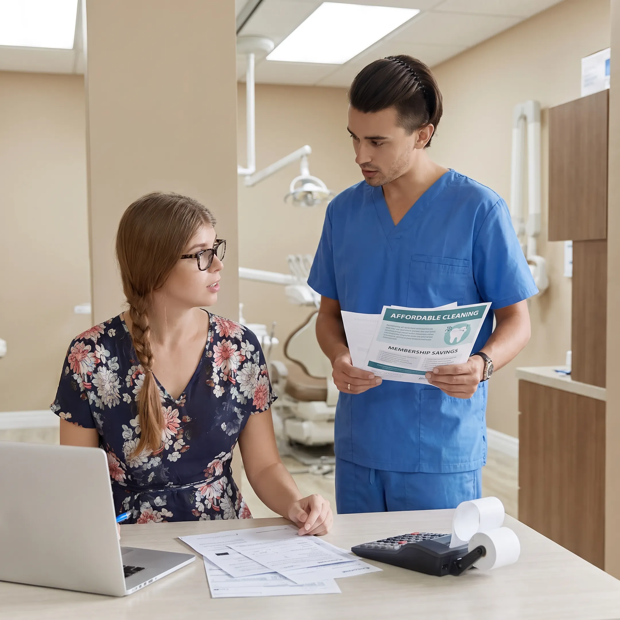 Patient discussing affordable dental care options with a dentist