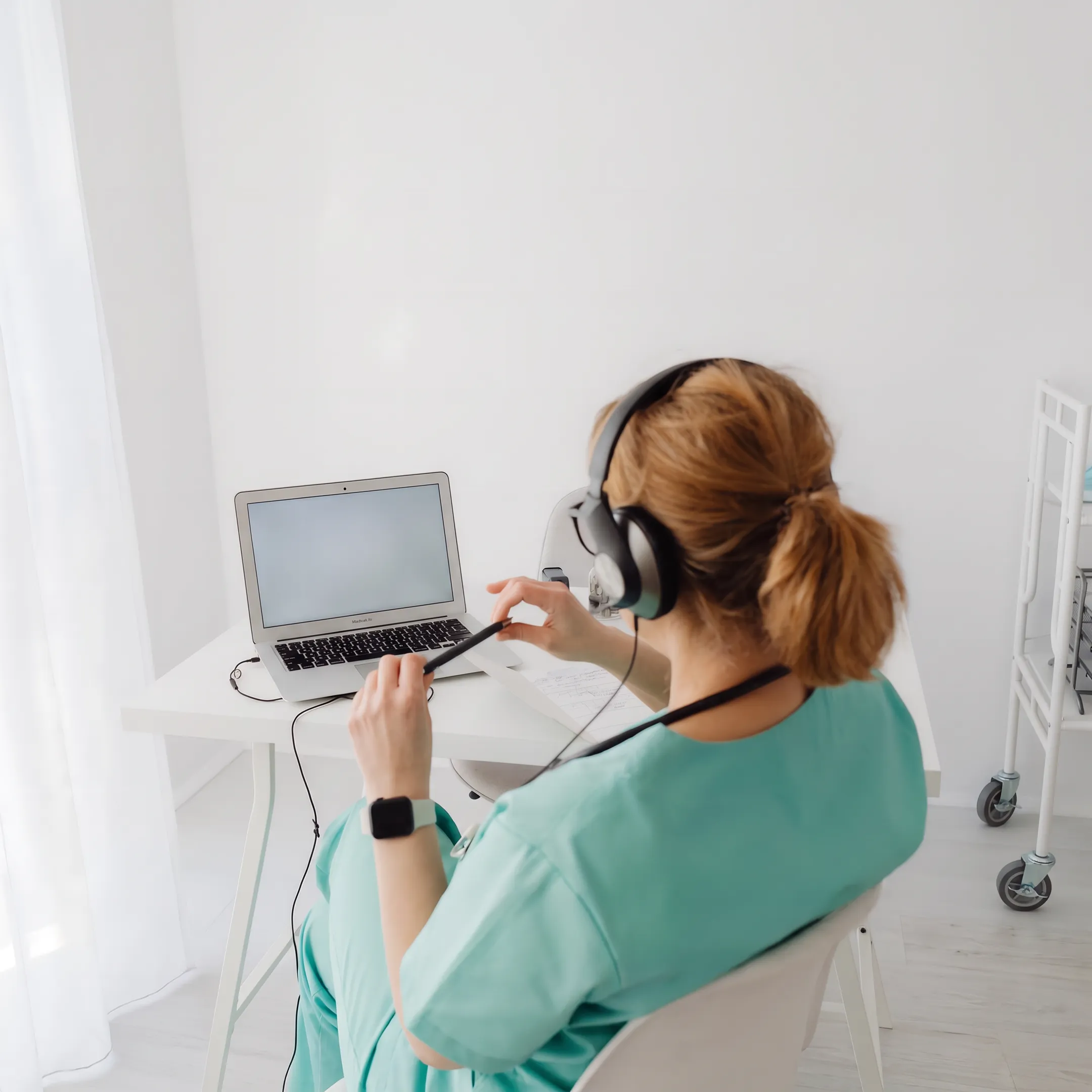 Doctor providing online primary care consultation