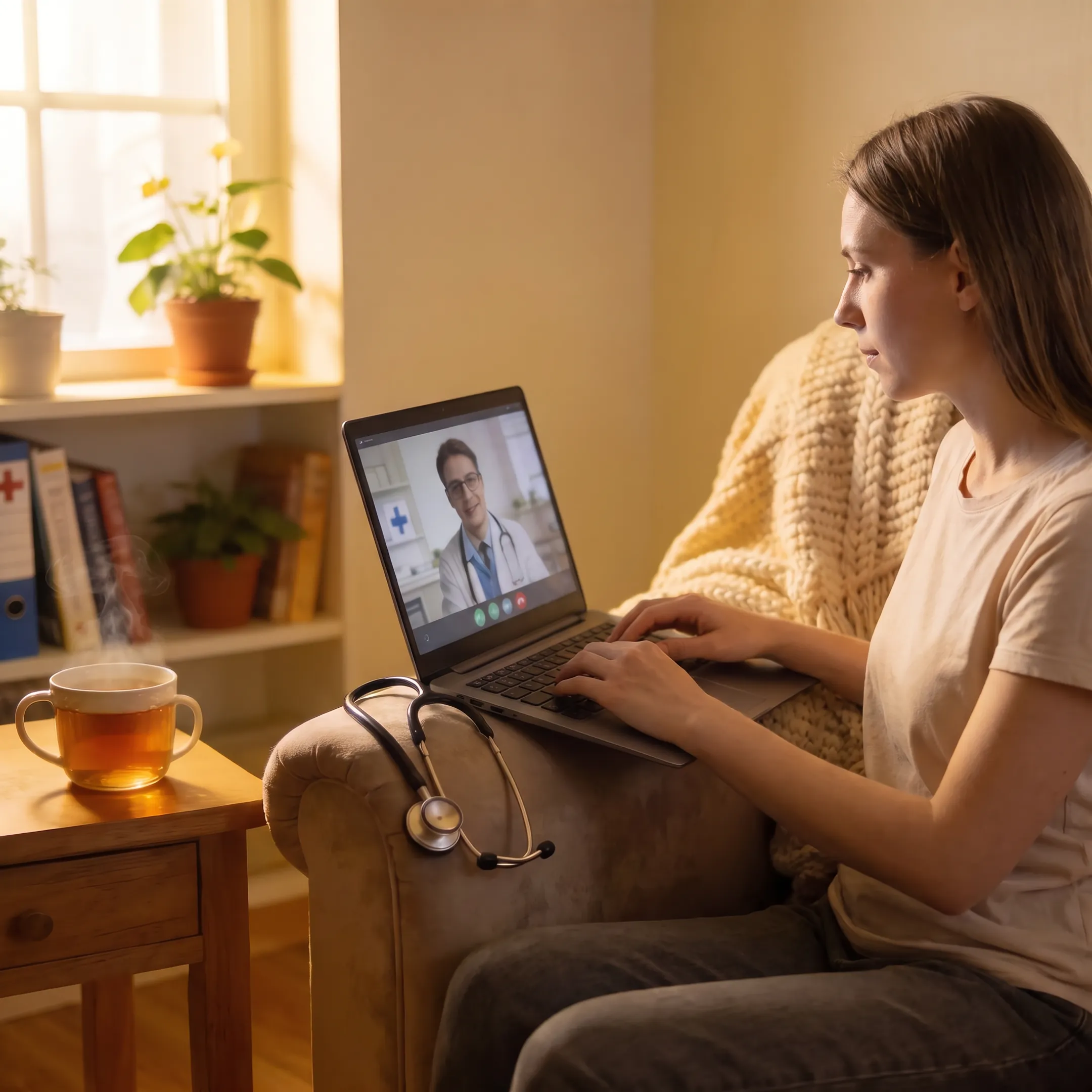 Doctor providing virtual primary care consultation to a Florida patient