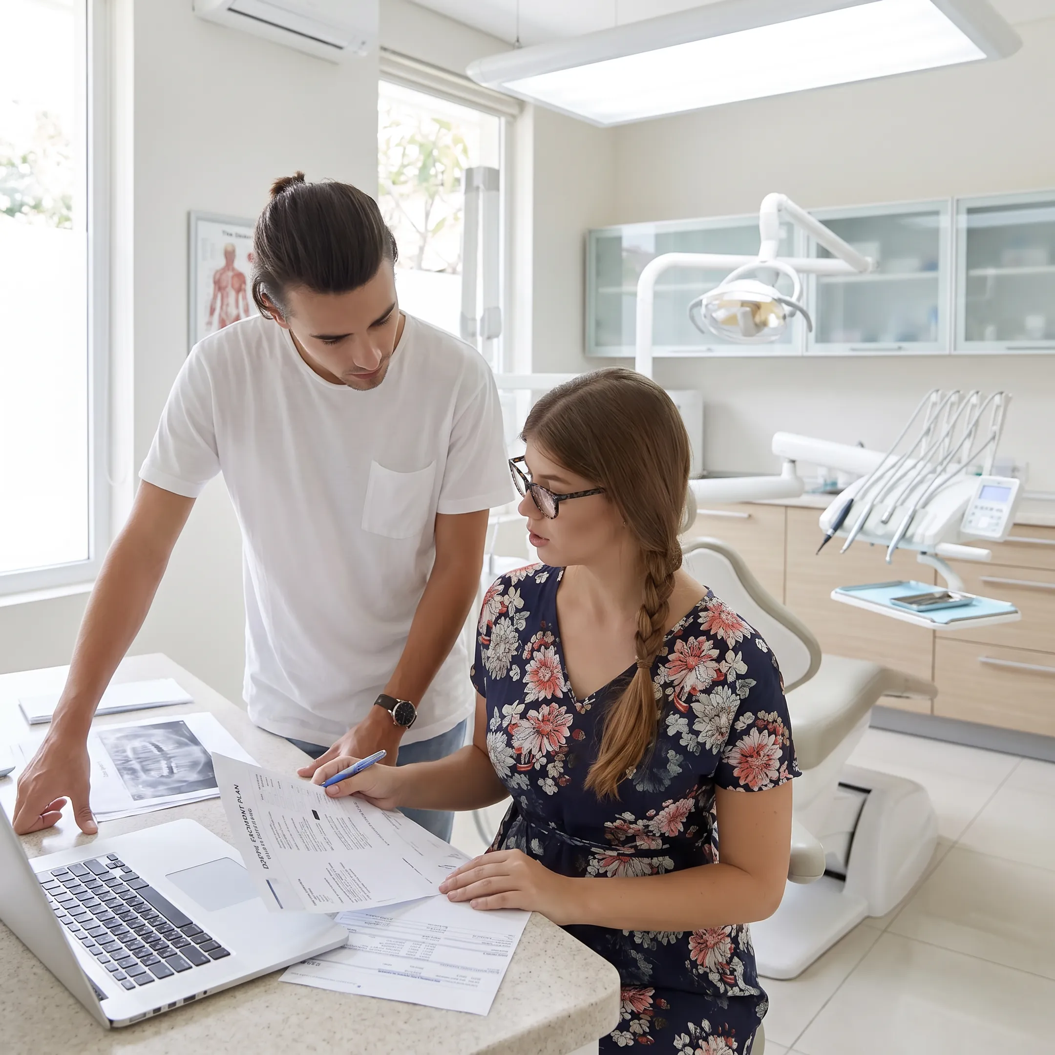 Patient discussing affordable dental treatment options with a dentist