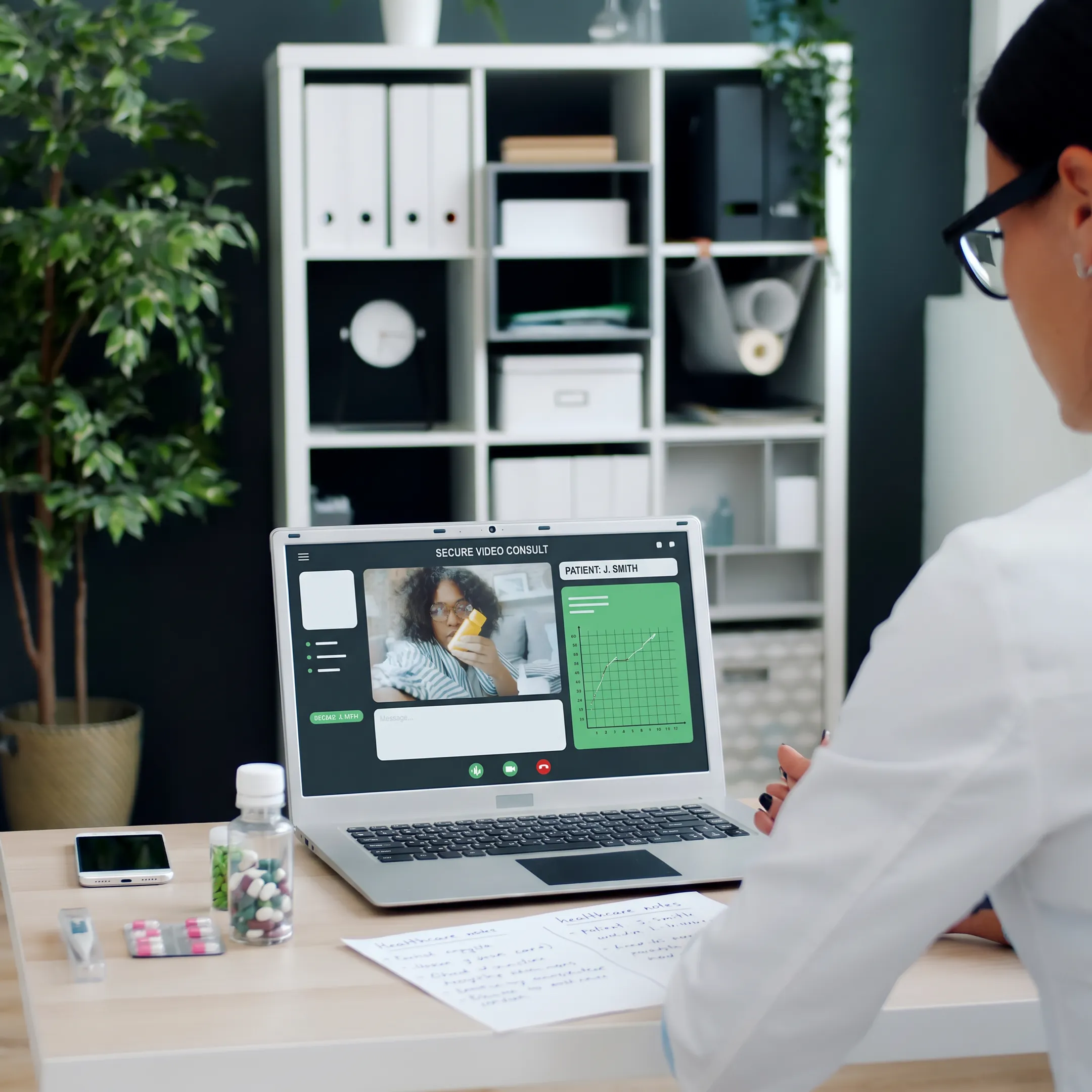 Doctor providing virtual primary care consultation to a patient