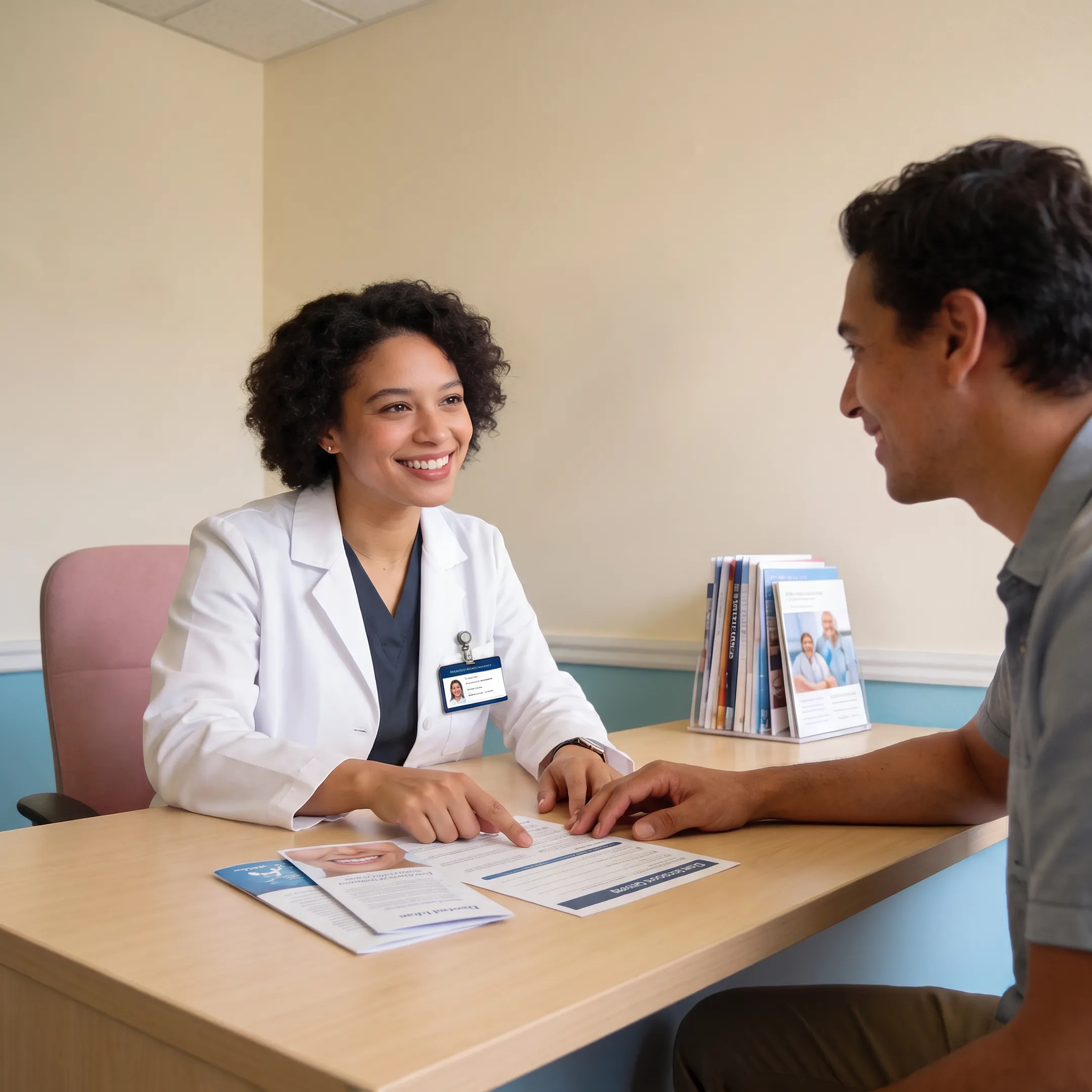 Patient reviewing dental membership savings with a healthcare advisor