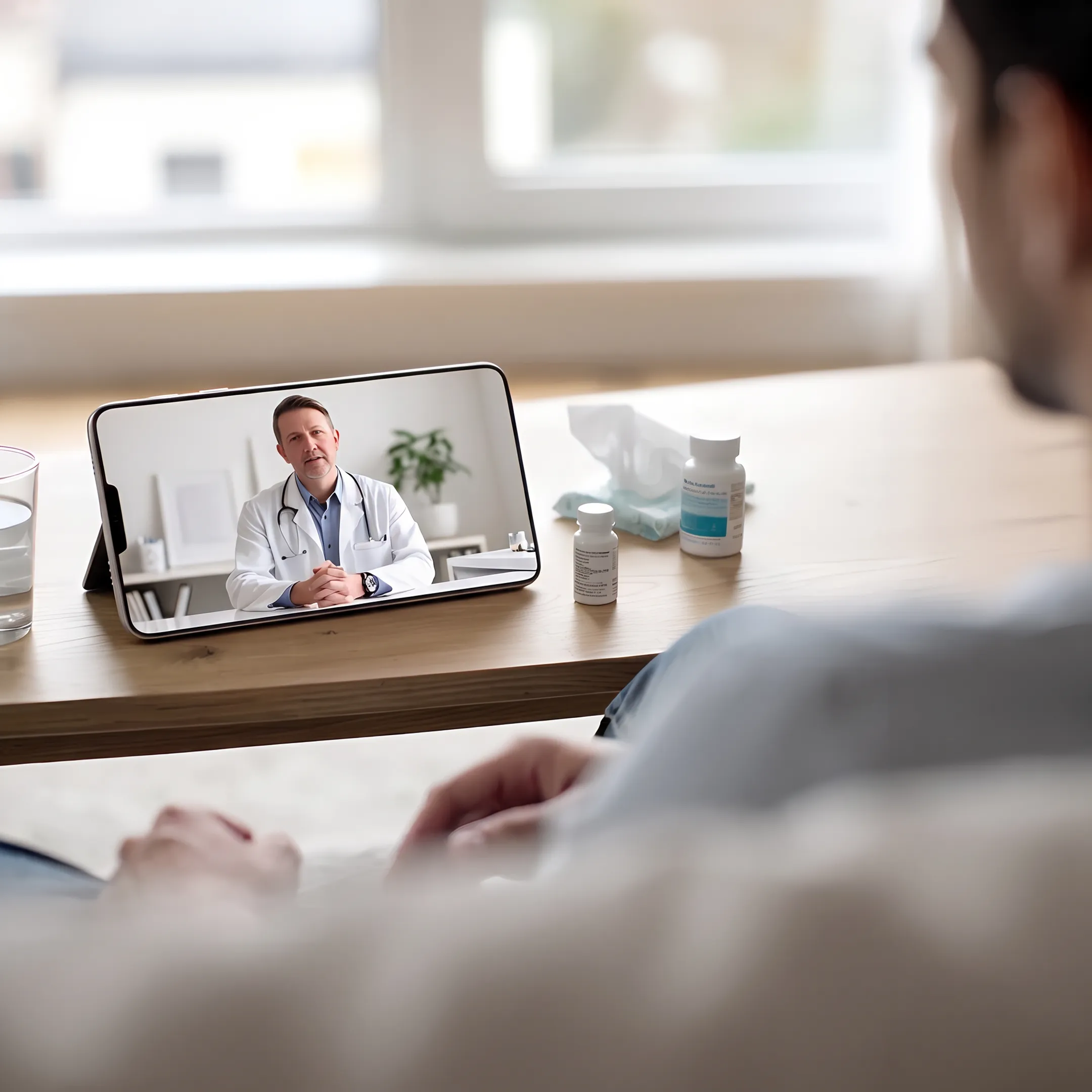 Clinician reviewing a patient’s blood pressure information during a virtual consultation