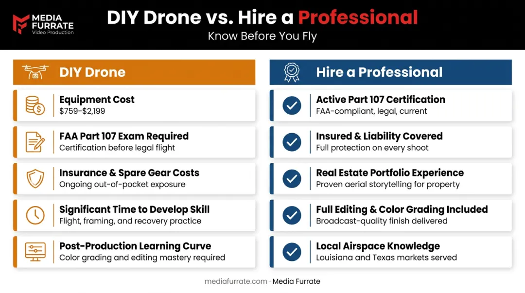 DIY versus professional drone videographer comparison checklist for real estate agents