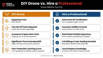 DIY versus professional drone videographer comparison checklist for real estate agents