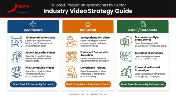 Industry video format recommendation comparison chart for healthcare industrial and retail sectors