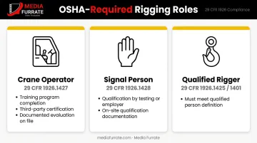 OSHA Subpart CC three-role rigging compliance requirements comparison chart