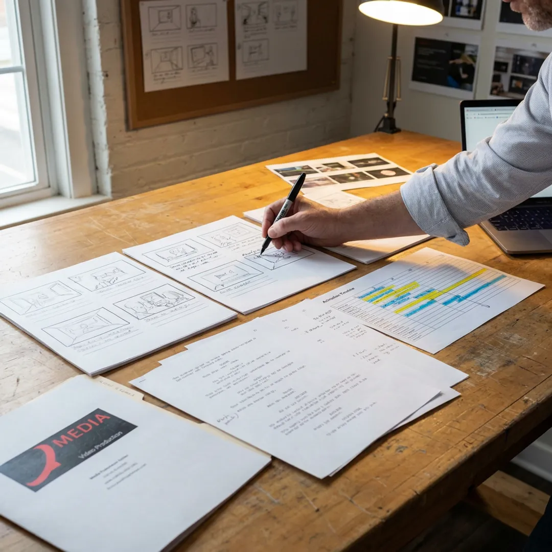 Explainer video storyboard and animation workflow