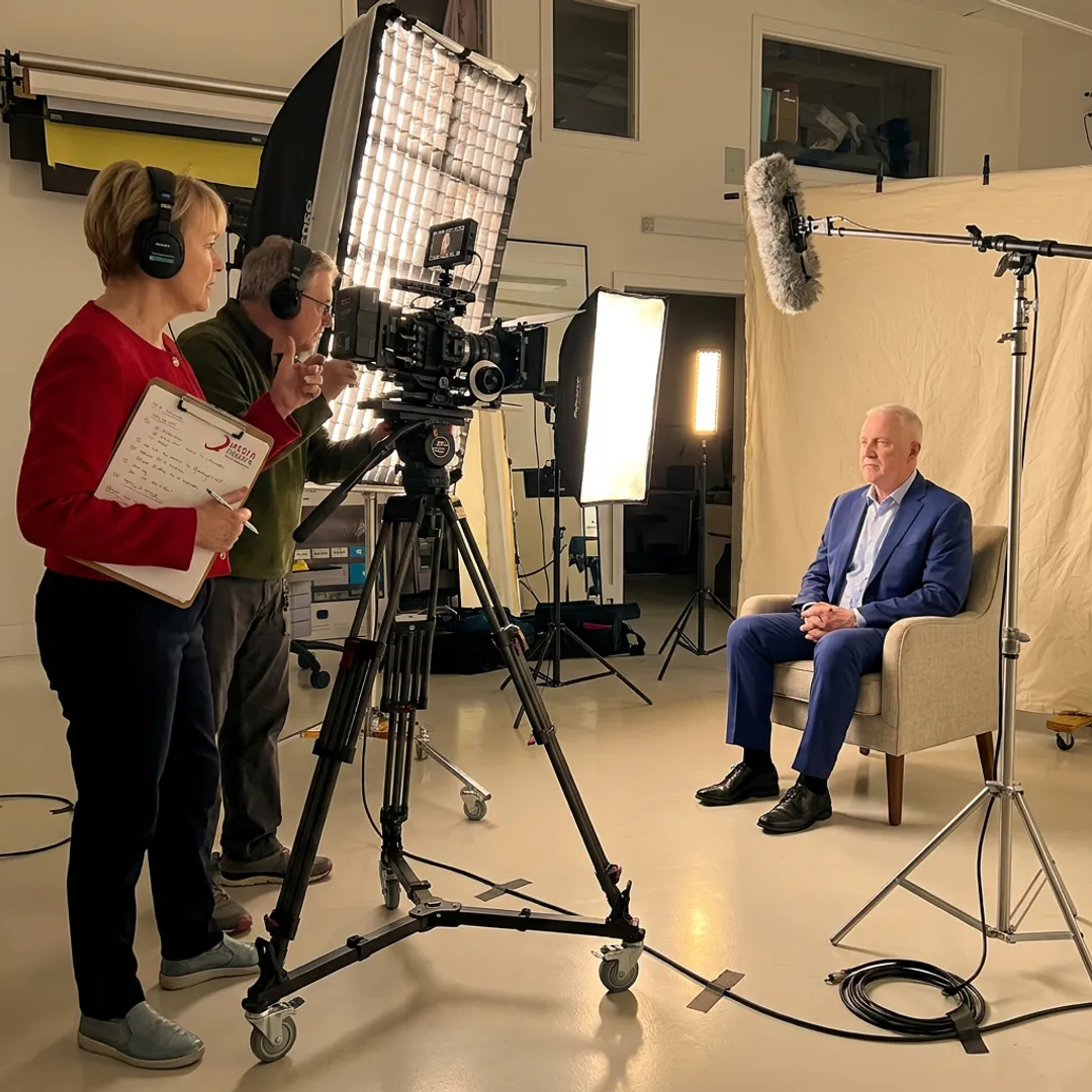 Video producer directing a professional shoot