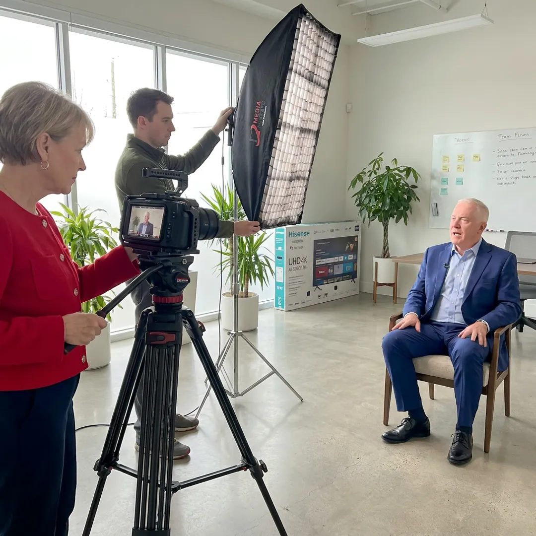 Client testimonial video interview for a cleaning company
