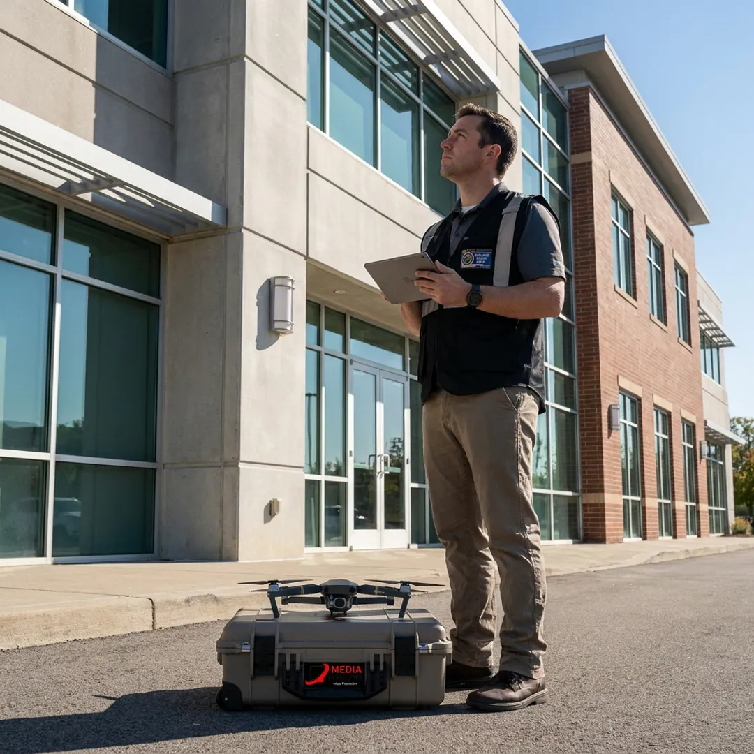 Drone pilot planning a commercial aerial photography shoot