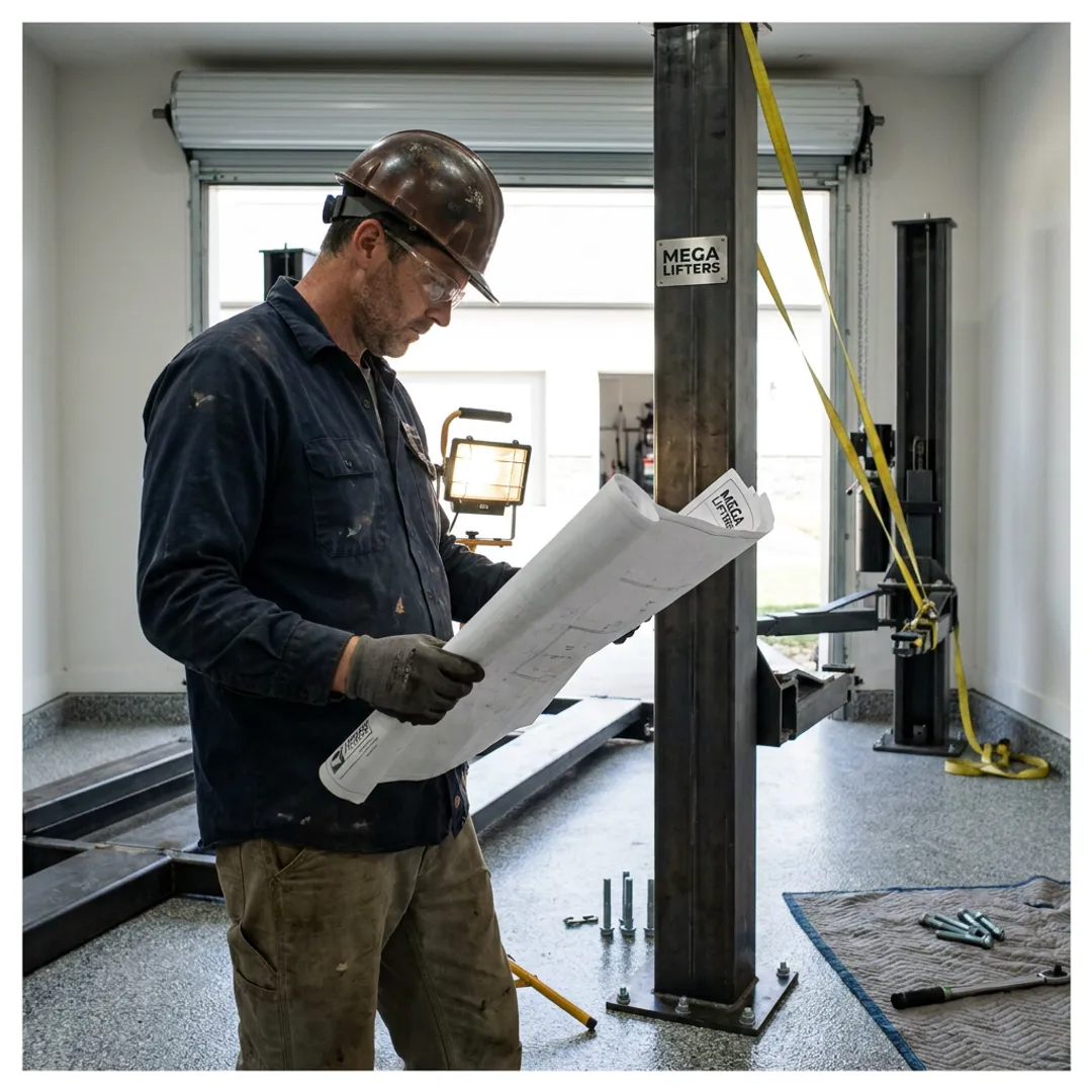 Car lift installation planning in a garage