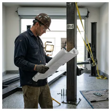 Car lift installation planning in a garage