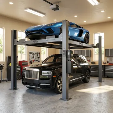 Custom car lift installed in a Houston garage