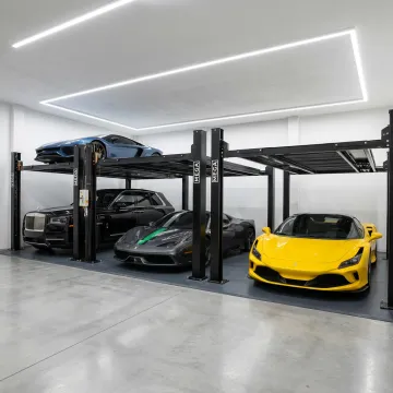 Custom car lift in a garage or auto shop