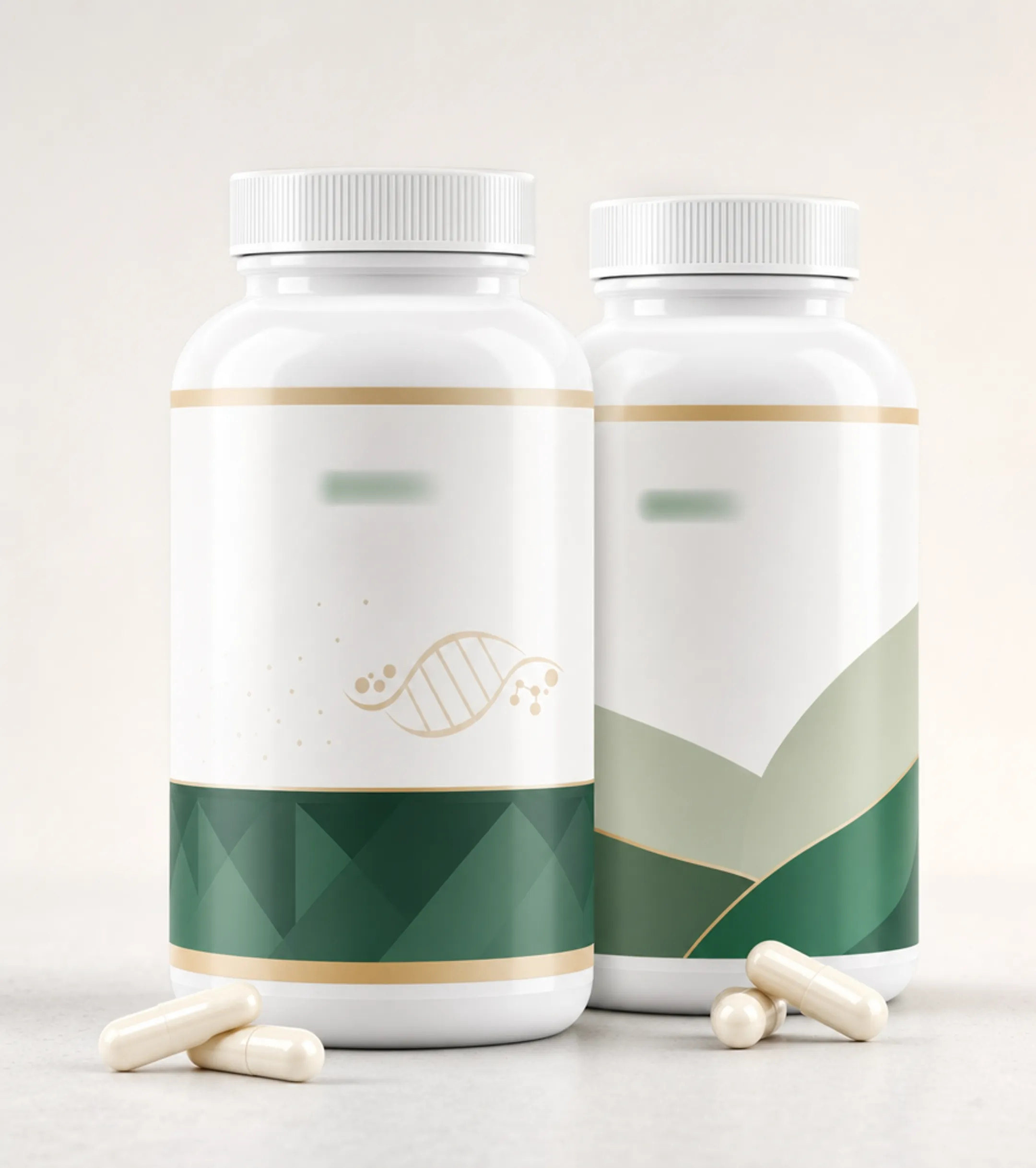 High-purity trans-resveratrol and NMNH supplement capsules on clean background