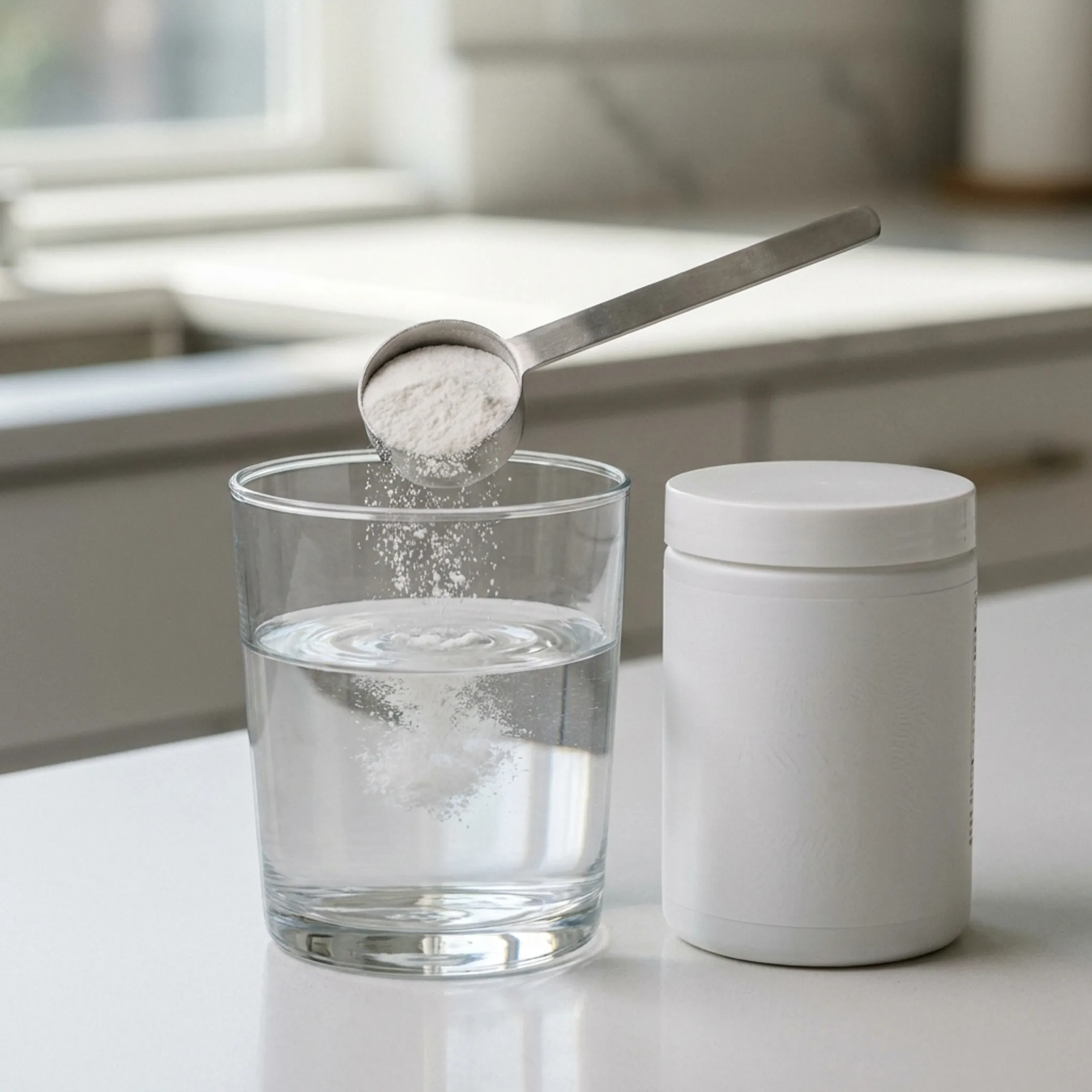 NMN powder prepared for a daily supplement routine