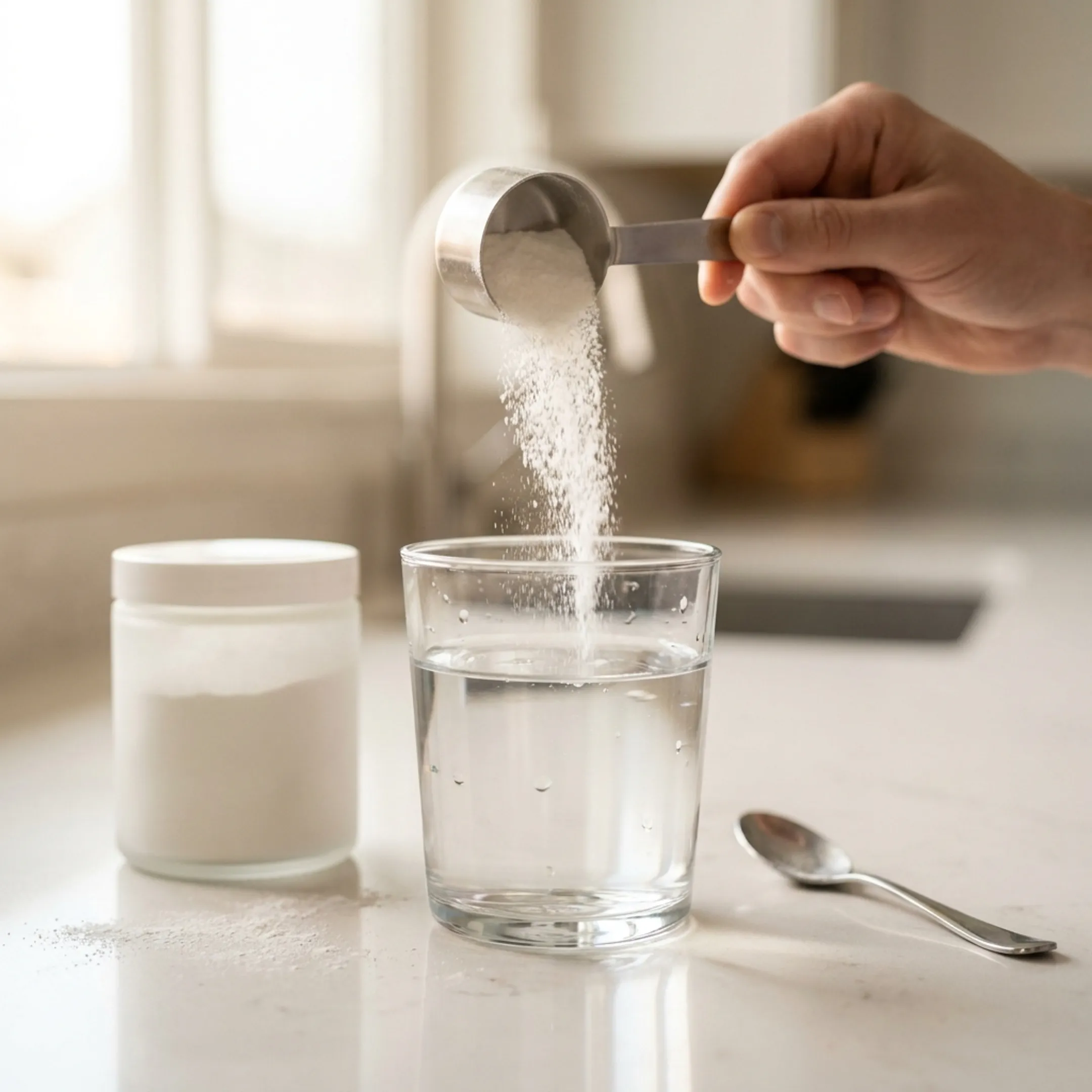 Measured NMN powder prepared for mixing