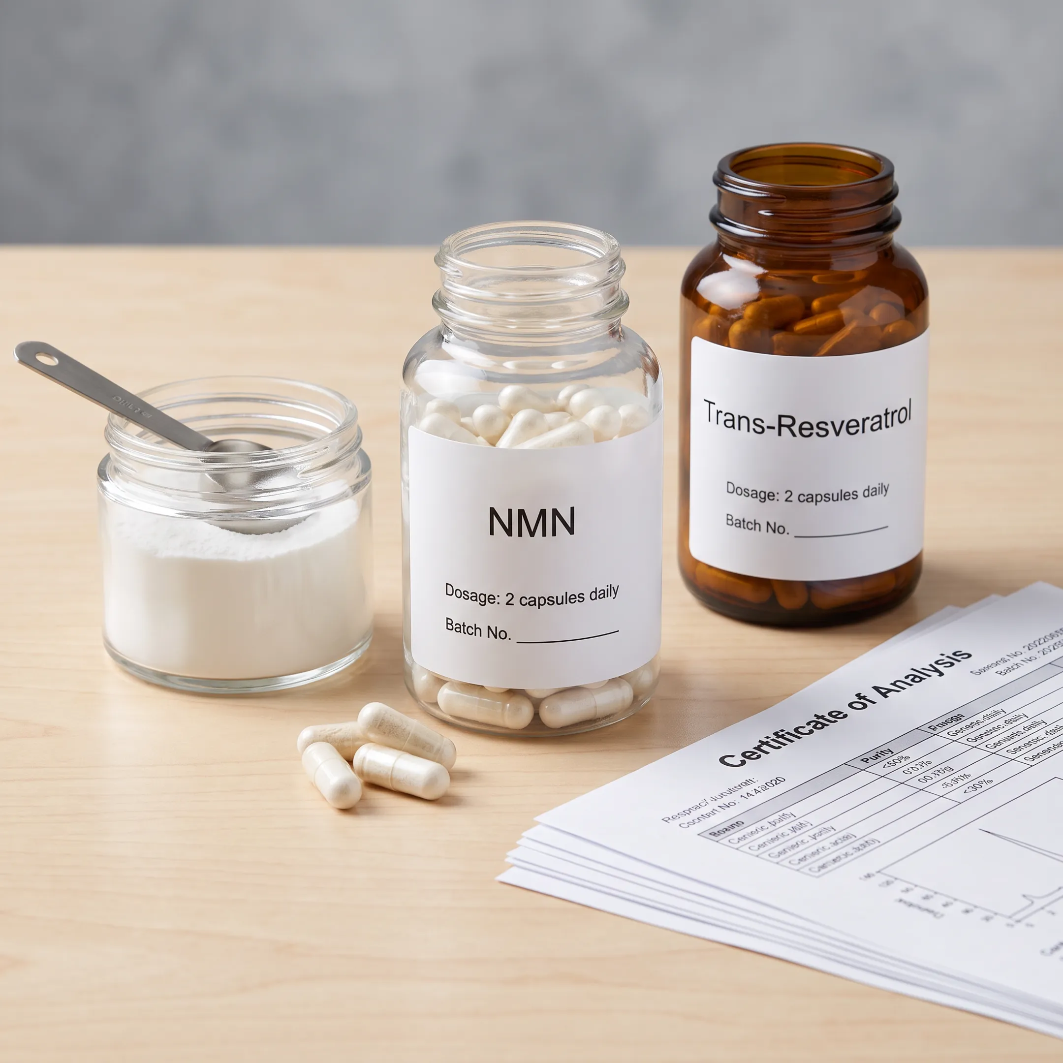 High-purity NMN and resveratrol products