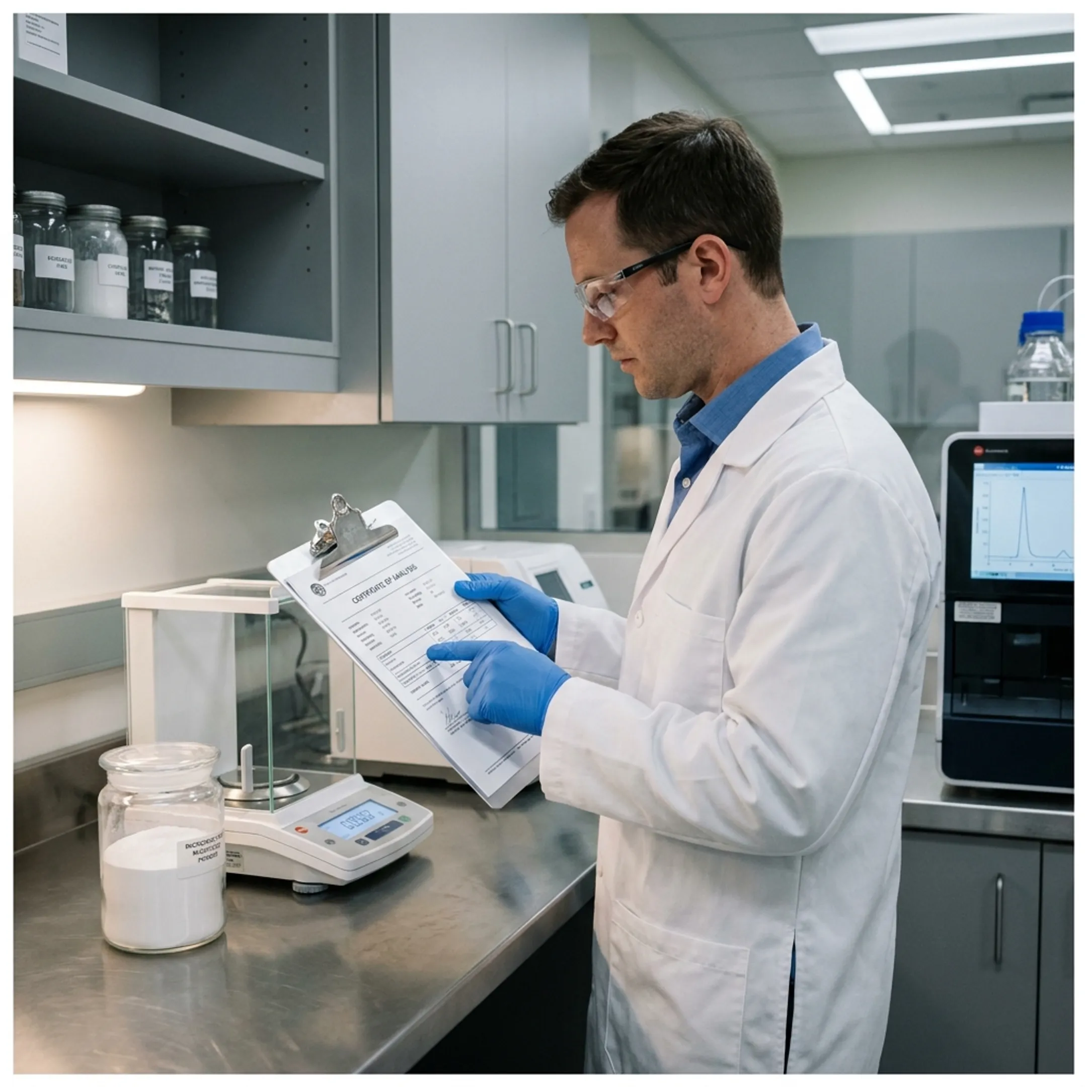 NMN powder quality testing in a laboratory