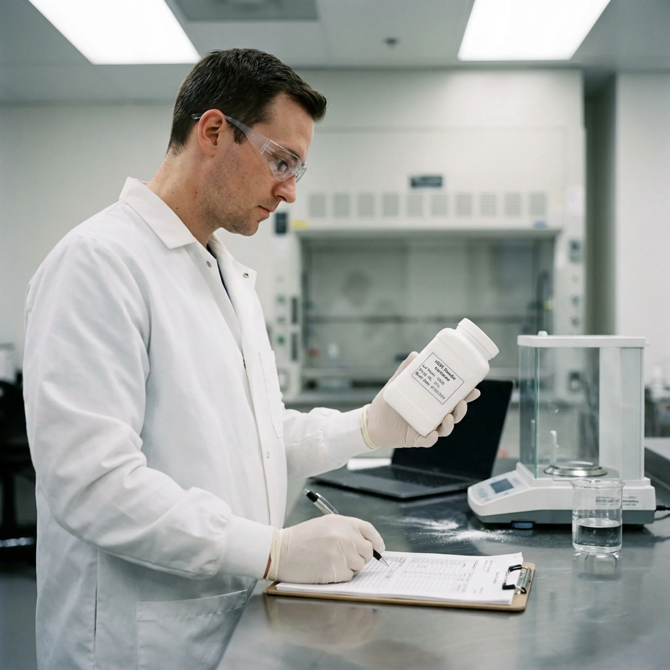 NMN powder prepared for quality review